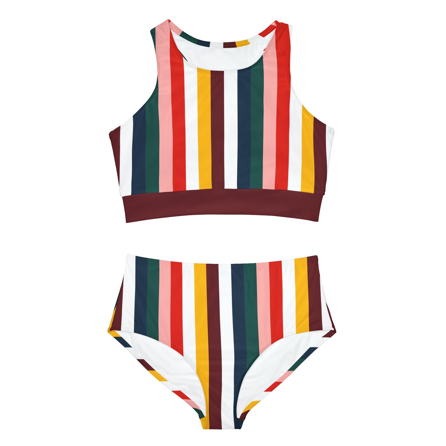 Vintage Stripe Sporty Bikini Set - Ocean + Surf Co.