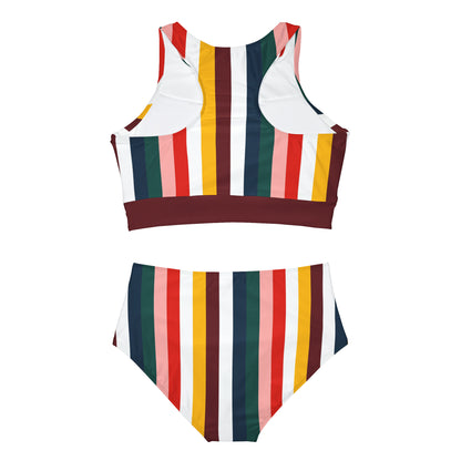 Vintage Stripe Sporty Bikini Set - Ocean + Surf Co.